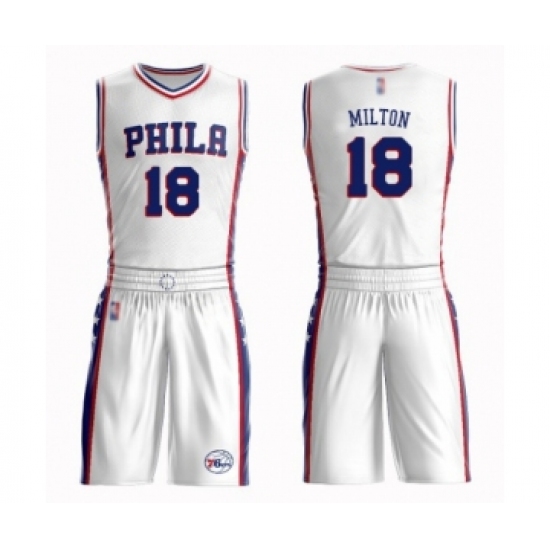 Men's Fanatics Branded Shake Milton White Philadelphia 76ers Fast Break  Replica Player Team Jersey - Association Edition