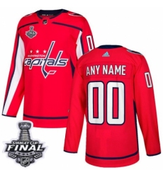 Men's Adidas Washington Capitals Customized Authentic Red Home 2018 Stanley Cup Final NHL Jersey