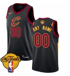 Men's Nike Cleveland Cavaliers Customized Authentic Black 2018 NBA Finals Bound NBA Jersey Statement Edition