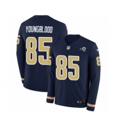 Youth Nike Los Angeles Rams #85 Jack Youngblood Limited Navy Blue Therma Long Sleeve NFL Jersey