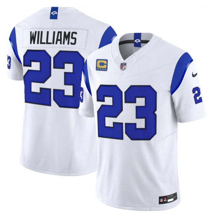 Men's Los Angeles Rams #23 Kyren Williams White 2026 F.U.S.E. With 4- Star C Vapor Limited Football Stitched Jersey