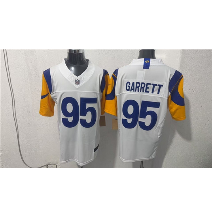 Men's Los Angeles Rams #95 Myles Garrett White 2026 F.U.S.E. Vapor Limited Football Stitched Jersey