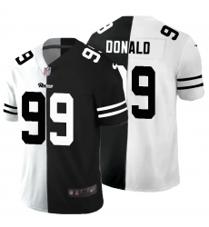 Men's Los Angeles Rams #99 Aaron Donald Black White Limited Split Fashion Football Jersey