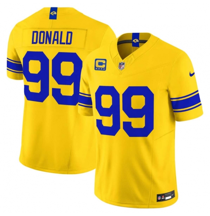 Men's Los Angeles Rams #99 Aaron Donald Yellow 2026 F.U.S.E. With 4- Star C Vapor Limited Football Stitched Jersey