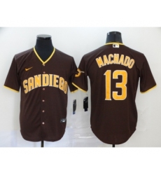 Men's San Diego Padres #13 Manny Machado Brown Stitched MLB Cool Base Nike Jersey