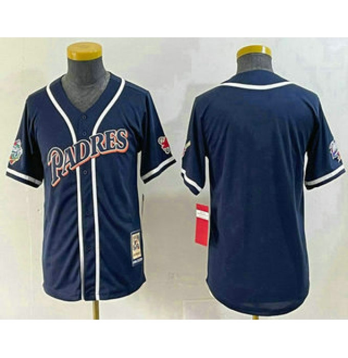 Youth San Diego Padres Navy Cooperstown Cool Base Jersey