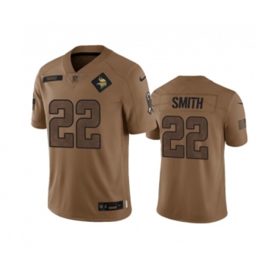 Men's Nike Minnesota Vikings #22 Harrison Smith 2023 Brown Salute To Service Limited Football Stitched Jersey Men's Nike Minnesota Vikings #22 Harrison Smith 2023 Brown Salute To Service Limited Football Stitched Jersey