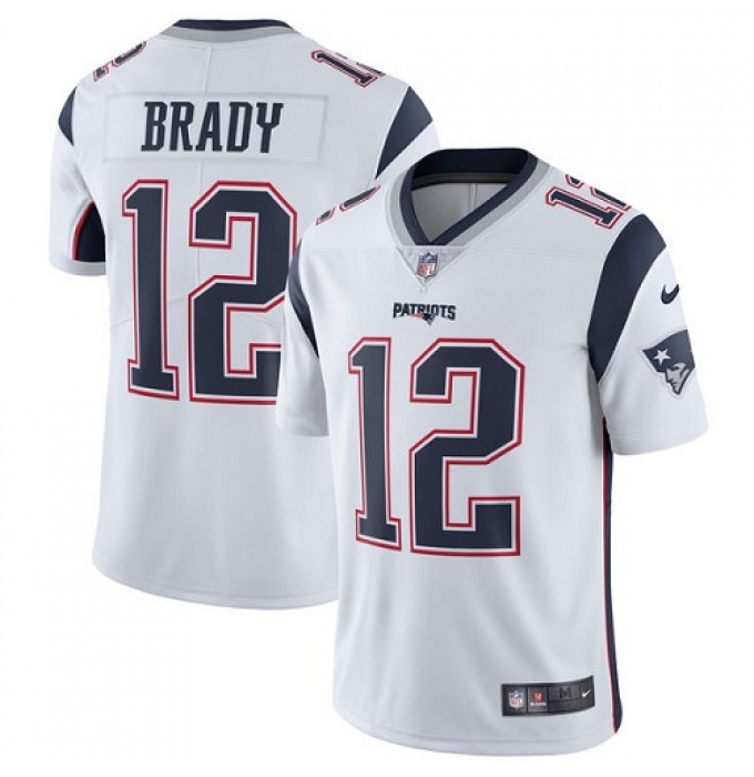 Men's Nike New England Patriots #12 Tom Brady White Vapor Untouchable Limited Player NFL Jersey