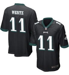 Men's Nike Philadelphia Eagles #11 Carson Wentz Game Black Alternate NFL Jersey