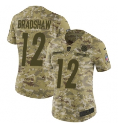 Women's Nike Pittsburgh Steelers #12 Terry Bradshaw Limited Camo 2018 Salute to Service NFL Jersey