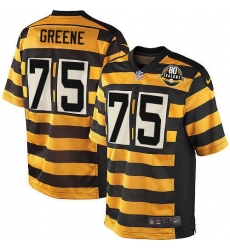 Youth Nike Pittsburgh Steelers #75 Joe Greene Limited Yellow/Black Alternate 80TH Anniversary Throwback NFL Jersey