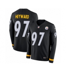 Men's Nike Pittsburgh Steelers #97 Cameron Heyward Limited Black Therma Long Sleeve NFL Jersey
