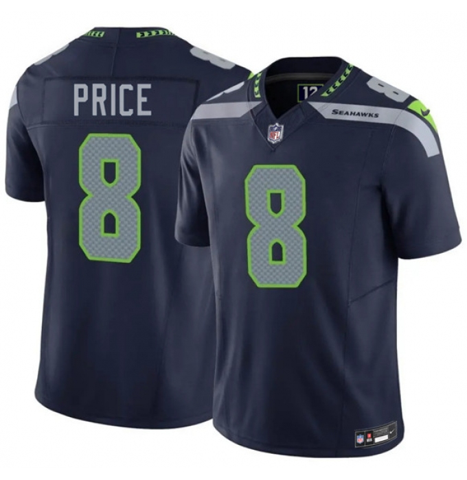 Men's Seattle Seahawks #8 Jadarian Price Navy 2026 F.U.S.E. Vapor Untouchable Limited Football Stitched Jersey