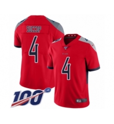 Men's Tennessee Titans #4 Ryan Succop Limited Red Inverted Legend 100th Season Football Jersey