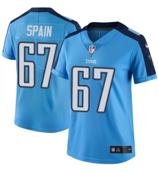 Women's Nike Tennessee Titans #67 Quinton Spain Light Blue Team Color Vapor Untouchable Limited Player NFL Jersey