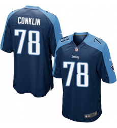 Men's Nike Tennessee Titans #78 Jack Conklin Game Navy Blue Alternate NFL Jersey