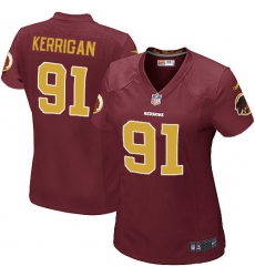 Women's Nike Washington Redskins #91 Ryan Kerrigan Game Burgundy Red/Gold Number Alternate 80TH Anniversary NFL Jersey