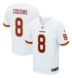 Men's Nike Washington Redskins #8 Kirk Cousins Elite White NFL Jersey