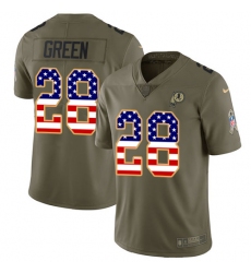 Youth Nike Washington Redskins #28 Darrell Green Limited Olive/USA Flag 2017 Salute to Service NFL Jersey