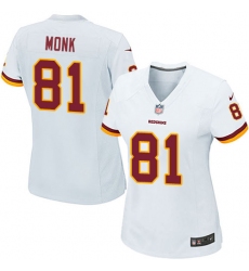 Women's Nike Washington Redskins #81 Art Monk Game White NFL Jersey