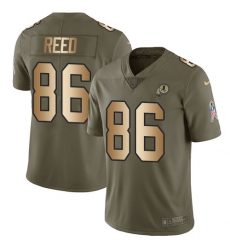Men's Nike Washington Redskins #86 Jordan Reed Limited Olive/Gold 2017 Salute to Service NFL Jersey