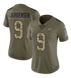 Women's Nike Washington Redskins #9 Sonny Jurgensen Limited Olive/Camo 2017 Salute to Service NFL Jersey