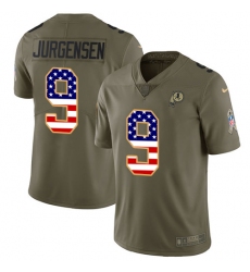 Youth Nike Washington Redskins #9 Sonny Jurgensen Limited Olive/USA Flag 2017 Salute to Service NFL Jersey