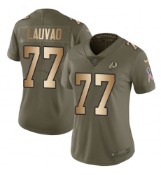 Women's Nike Washington Redskins #77 Shawn Lauvao Limited Olive/Gold 2017 Salute to Service NFL Jersey