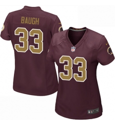 Women's Nike Washington Redskins #33 Sammy Baugh Game Burgundy Red/Gold Number Alternate 80TH Anniversary NFL Jersey