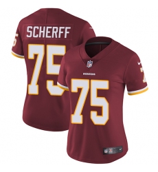 Women's Nike Washington Redskins #75 Brandon Scherff Elite Burgundy Red Team Color NFL Jersey