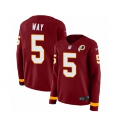 Women's Nike Washington Redskins #5 Tress Way Limited Burgundy Therma Long Sleeve NFL Jersey