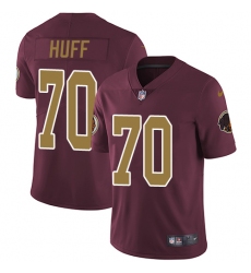 Youth Nike Washington Redskins #70 Sam Huff Burgundy Red/Gold Number Alternate 80TH Anniversary Vapor Untouchable Limited Player NFL Jersey
