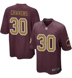 Men's Nike Washington Redskins #30 Su'a Cravens Game Burgundy Red/Gold Number Alternate 80TH Anniversary NFL Jersey