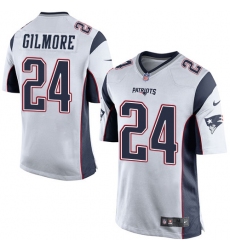 Men's Nike New England Patriots #24 Stephon Gilmore Game White NFL Jersey
