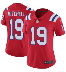 Women's Nike New England Patriots #19 Malcolm Mitchell Red Alternate Vapor Untouchable Limited Player NFL Jersey