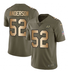 Men's Nike Washington Redskins #52 Ryan Anderson Limited Olive/Gold 2017 Salute to Service NFL Jersey