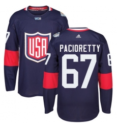 Youth Adidas Team USA #67 Max Pacioretty Authentic Navy Blue Away 2016 World Cup Ice Hockey Jersey