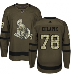 Youth Adidas Ottawa Senators #78 Filip Chlapik Premier Green Salute to Service NHL Jersey