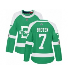 Women's Dallas Stars #7 Neal Broten Authentic Green 2020 Winter Classic Hockey Jersey