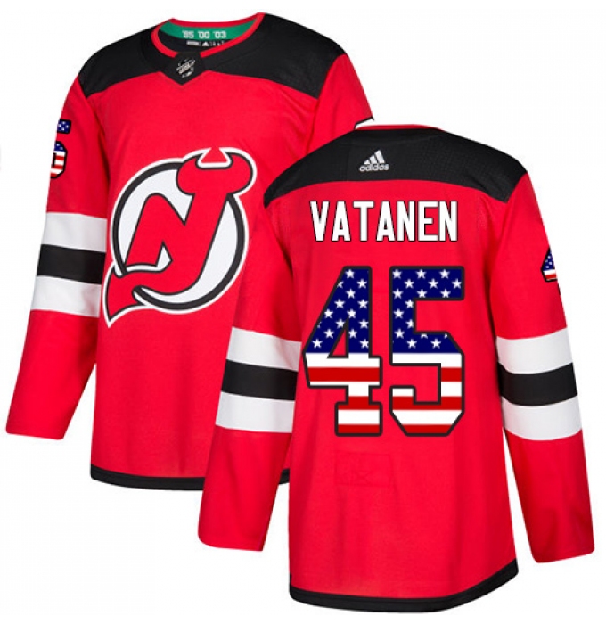 Youth Adidas New Jersey Devils #45 Sami Vatanen Authentic Red USA Flag Fashion NHL Jersey