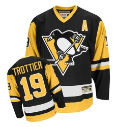 Men's CCM Pittsburgh Penguins #19 Bryan Trottier Premier Black Throwback NHL Jersey