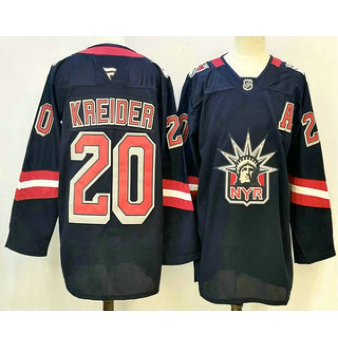 Men's New York Rangers #20 Chris Kreider Navy Reverse Retro Authentic Jersey