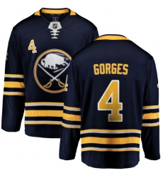 Men's Buffalo Sabres #4 Josh Gorges Fanatics Branded Navy Blue Home Breakaway NHL Jersey