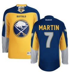 Men's Reebok Buffalo Sabres #7 Rick Martin Authentic Gold New Third NHL Jersey