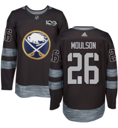 Men's Adidas Buffalo Sabres #26 Matt Moulson Authentic Black 1917-2017 100th Anniversary NHL Jersey