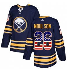 Men's Adidas Buffalo Sabres #26 Matt Moulson Authentic Navy Blue USA Flag Fashion NHL Jersey