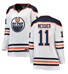Women's Edmonton Oilers #11 Mark Messier Authentic White Away Fanatics Branded Breakaway NHL Jersey