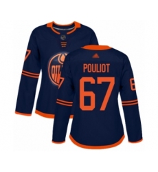 Women's Edmonton Oilers #67 Benoit Pouliot Authentic Navy Blue Alternate Hockey Jersey