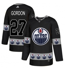 Men's Adidas Edmonton Oilers #27 Boyd Gordon Authentic Black Team Logo Fashion NHL Jersey