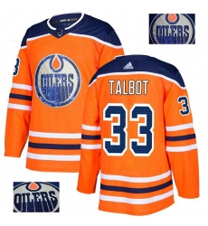 Men's Adidas Edmonton Oilers #33 Cam Talbot Authentic Orange Fashion Gold NHL Jersey